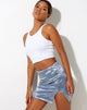 Imagen de la minifalda Wren en Rose Flock Silver Blue