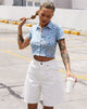 Imagen de Wuma Cropped Shirt en Flower Power Azul