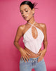 imagen de Domre Crop Top en Baby Pink Silver Stud Hotfix