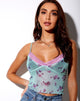 Imagen de Yenika Crop Top en Caqui Rosa Lila con Encaje