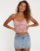 imagen de Yenko Crop Top in Lace Pink