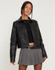 imagen de Yonde Zip Up Jacket en PU Negro
