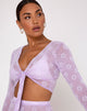 Imagen de Yun Crop Top en malla lila Daisy White Flock
