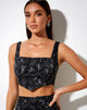 Imagen de Zana Corset Top en Baroque Cherub Negro y Gris