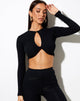 Imagen de Zen Crop Top en canalé negro