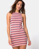 Imagen de Zena Bodycon Dress in 70s Stripe Pink Horizontal