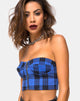 Imagen de Zipshi Cropped Top en tartán azul