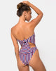 Imagen del bañador Zolly Cutout de rayas triples