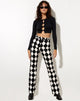 Imagen de Zoven Flare Trouser en blanco y negro arlequín