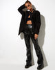 Imagen de Zoven Flare Trouser in Croc PU Black