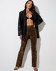 Imagen de Zoven Flare Trouser en Marrón Leopardo Nocturno