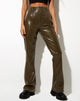 Imagen de Zoven Flare Trouser in Croc Pu Dirty Khaki