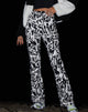 Imagen de Zoven Flare Trouser in Wrapped Gothic Large Blanco y negro