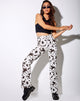 Imagen de Zoven Flare Trouser in Mini Cow Black and White