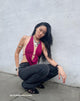 imagen de Nindita Halterneck Crop Top en Magenta Purple