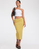 imagen de Magata Falda Midi en Jersey Plise Mostaza