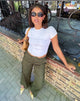 imagen de Shyla Cropped Tee en blanco con puntada negra