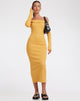 Imagen del vestido Shiloh de manga larga en rib amarillo yema