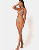 Imagen de la braguita de bikini Sikila en mini tigre con ribetes naranjas