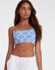 imagen de Tala Crop Top en Cute Floral Daisy Lila y Azul