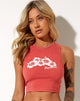 Imagen de Vasque Chaleco Top en Lycra Rojo Hibiscus Paradise