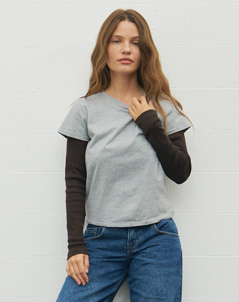 Clio Baggy Tee en marga gris