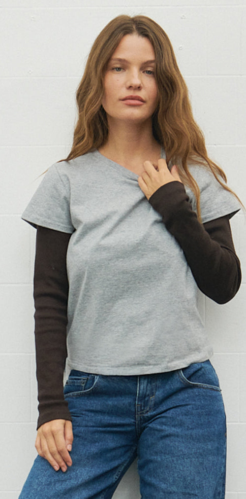 Imagen de Clio Baggy Tee en Grey Marl