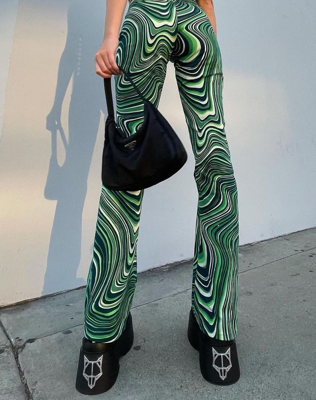 Pantalón Coban en verde ondulado años 70