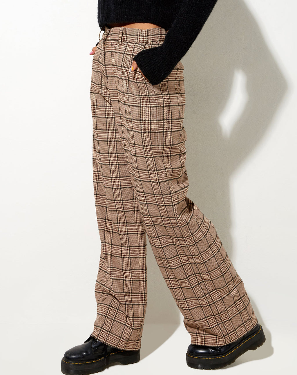 Pantalón Abba a cuadros marrón