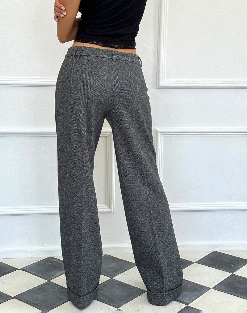 Imagen de Abdel Pantalones a medida de lana sintética en gris antracita