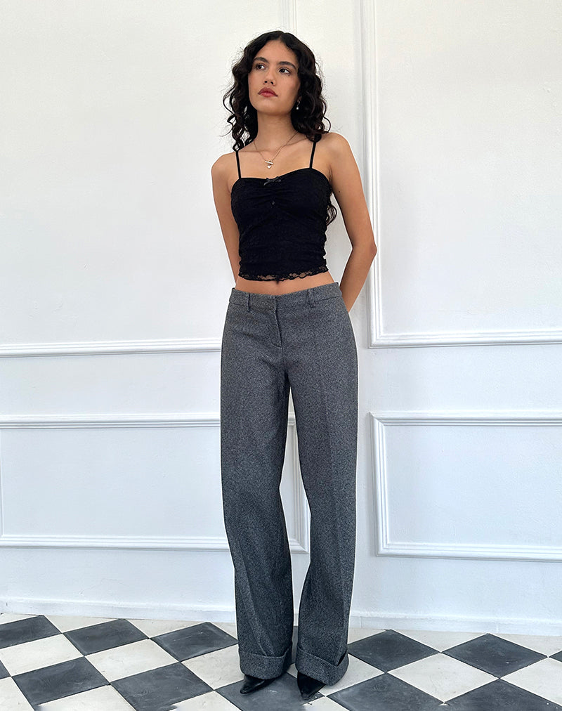 Imagen de Abdel Pantalones a medida de lana sintética en gris antracita