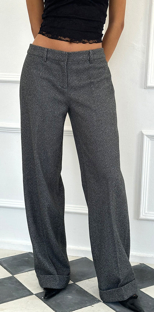 Imagen de Abdel Pantalones a medida de lana sintética en gris antracita