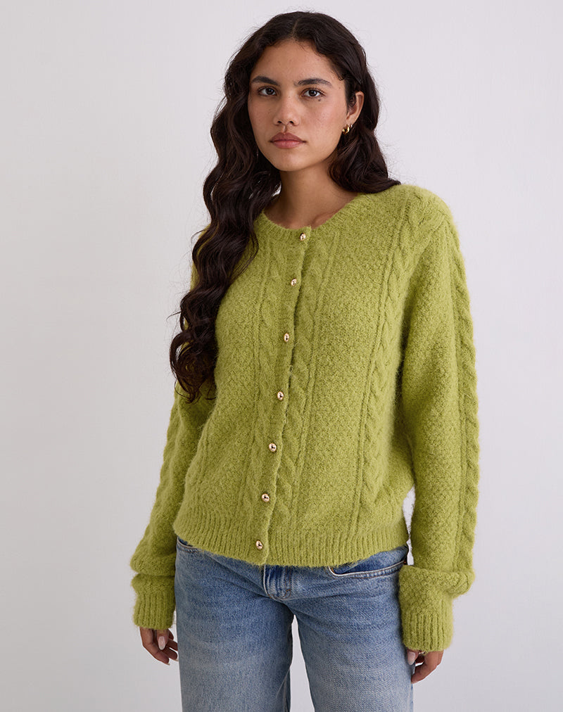 Imagen de Aceso Cardigan en Chartreuse brillante