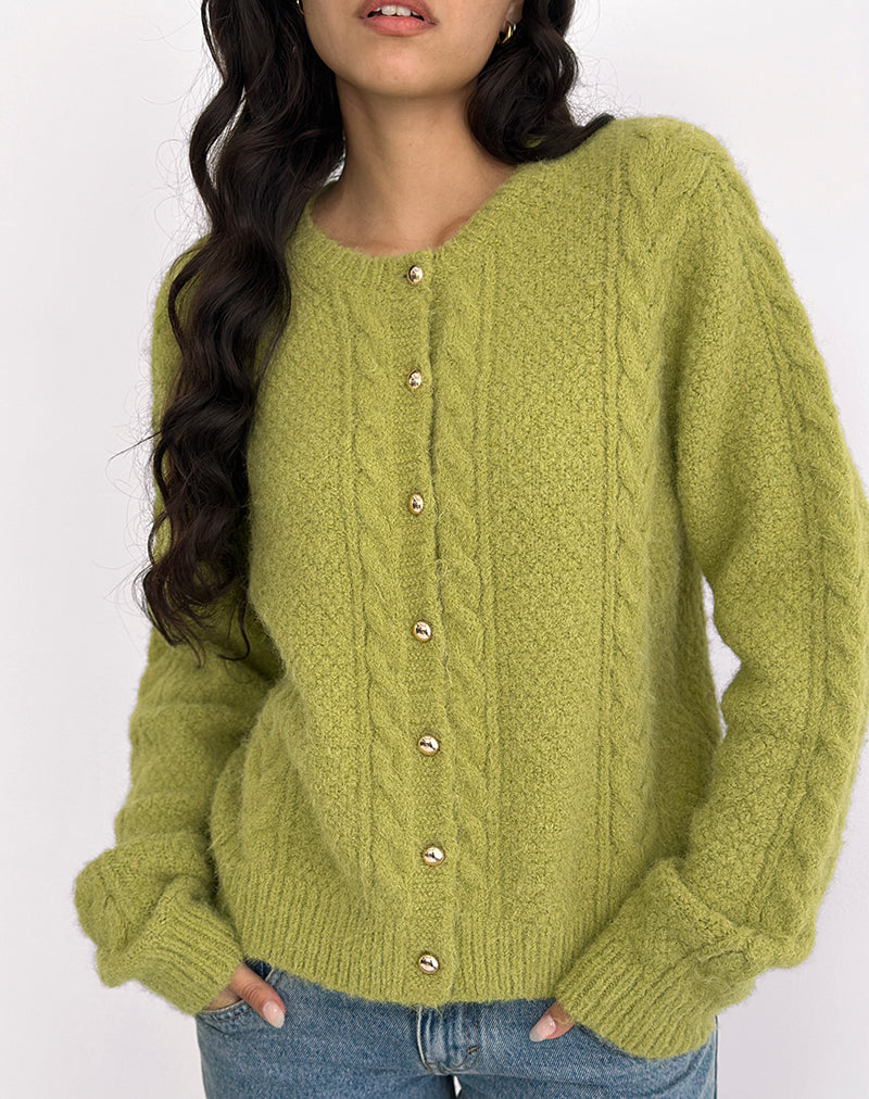 Imagen de Aceso Cardigan en Chartreuse brillante