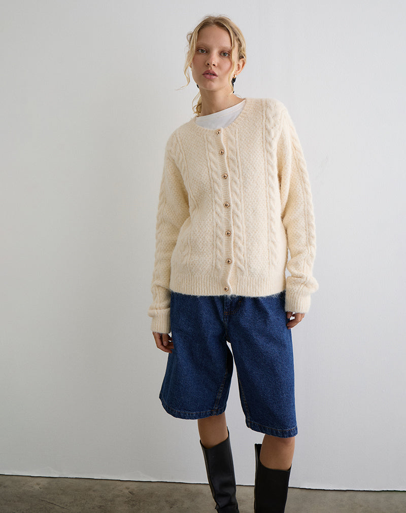 Imagen de Aceso Cardigan en Brush Knit Ivory