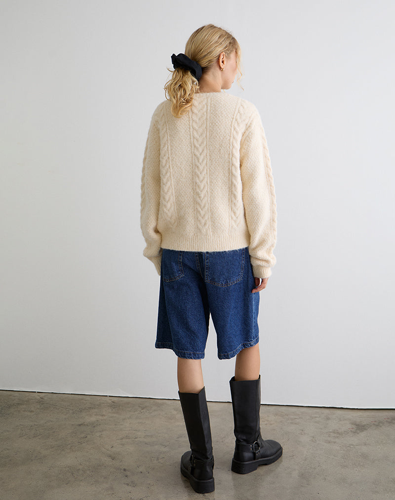 Imagen de Aceso Cardigan en Brush Knit Ivory
