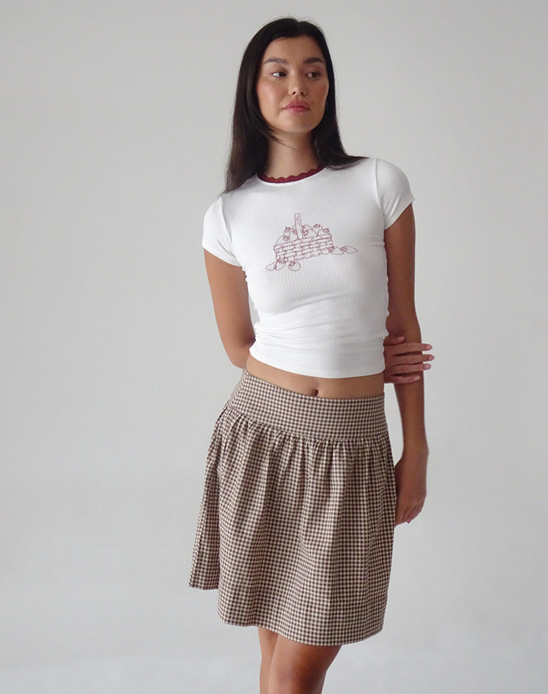 Imagen de Adinda Falda Midi en Mini Gingham Marrón
