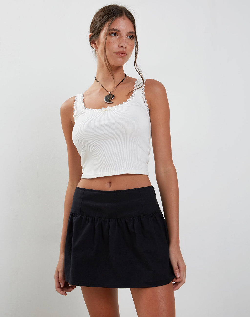 Minifalda Adini en Dobby Negro