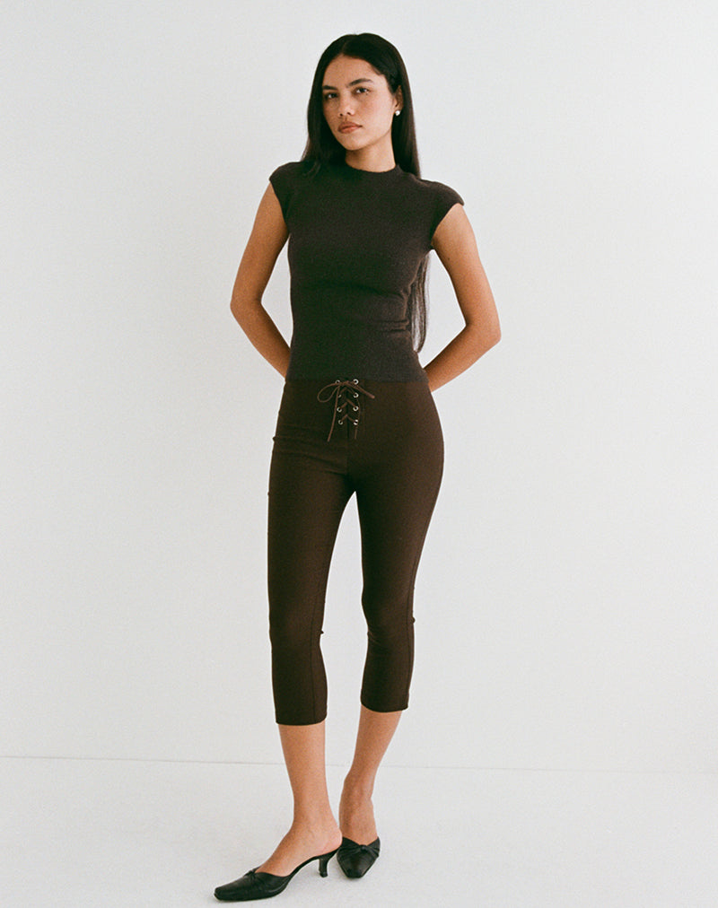 Image of Hanuva Top in Knit Chocolate Brown