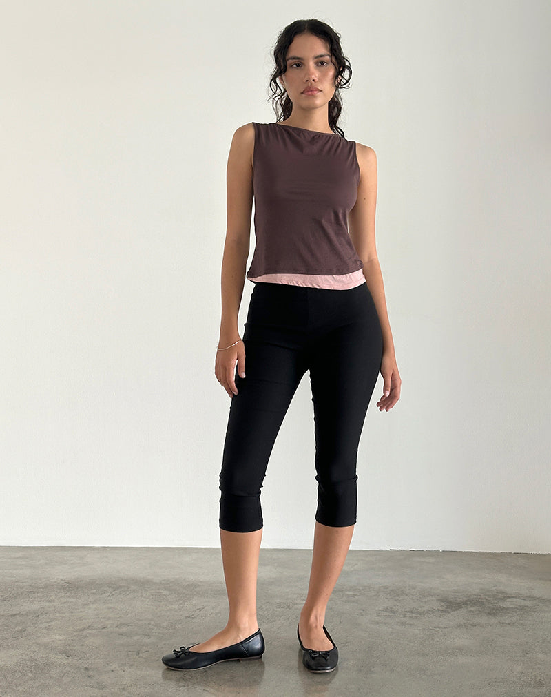 Aida Top en Tissue Deep Mahogany con Pink Lady