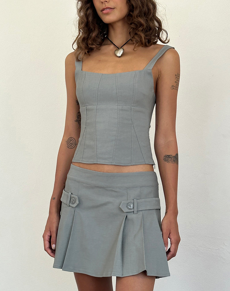 Minifalda plisada Ahanu en gris