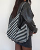 Imagen del bolso Aimi de rayas grises y negras
