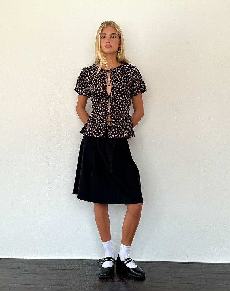 Imagen de Ajasi Blusa en Rojo Rosa Ditsy Negro