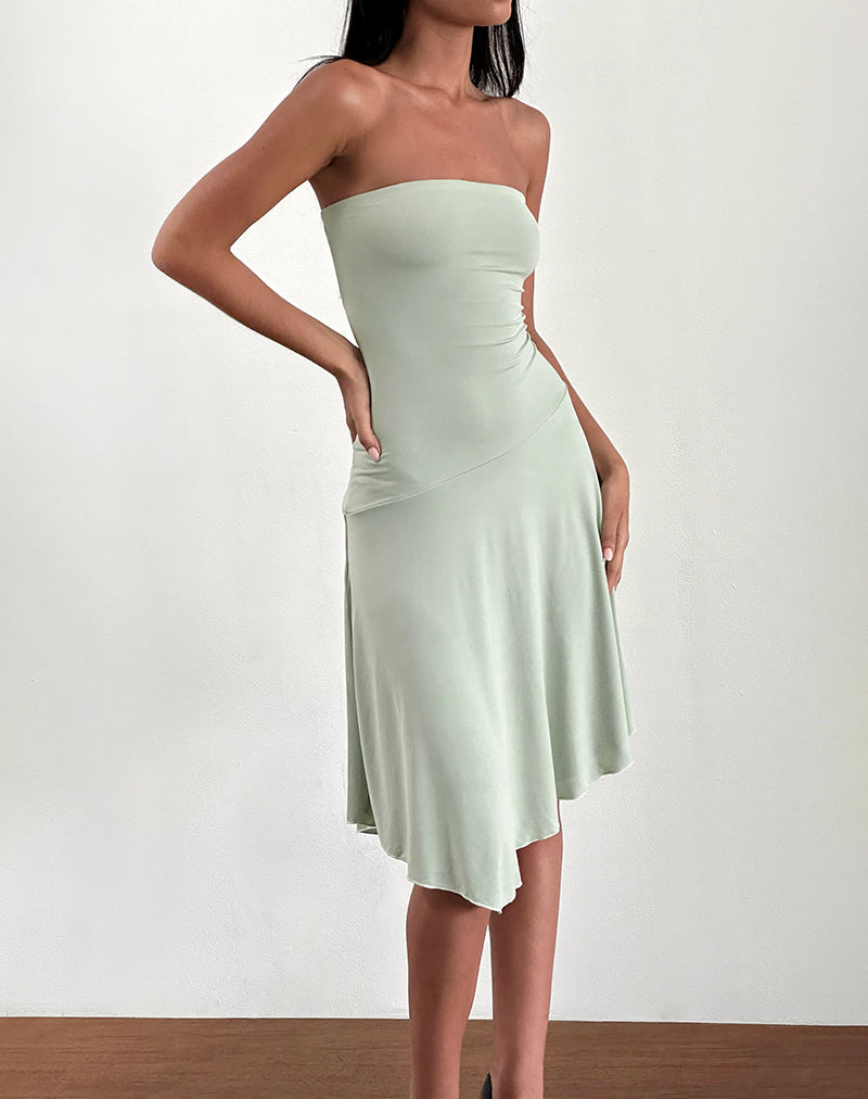 Imagen del vestido Akira Bandeau Midi en Slinky Sage
