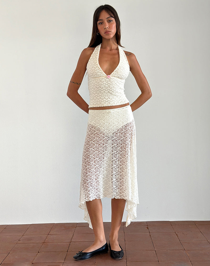 Top Aksa de Canina Lace Marfil
