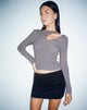 imagen de Aksari Cut Out Long Sleeve Top in Flint Gray