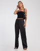 imagen de Akuna Wide Leg Trousers in Satin Black