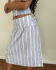 Imagen de Sasay Falda midi a rayas verticales gris