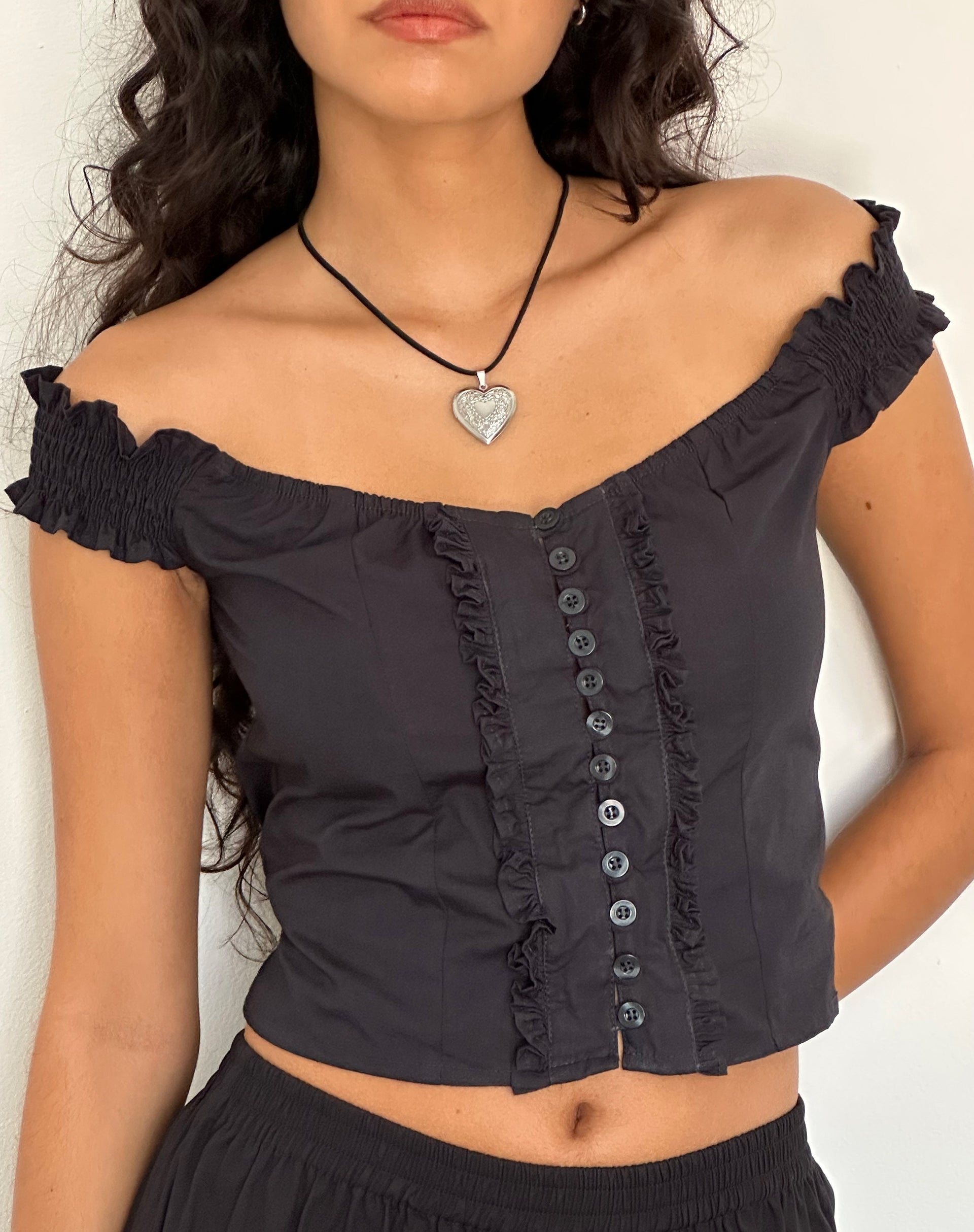 Imagen de Alderidge Bardot Corset Top Negro