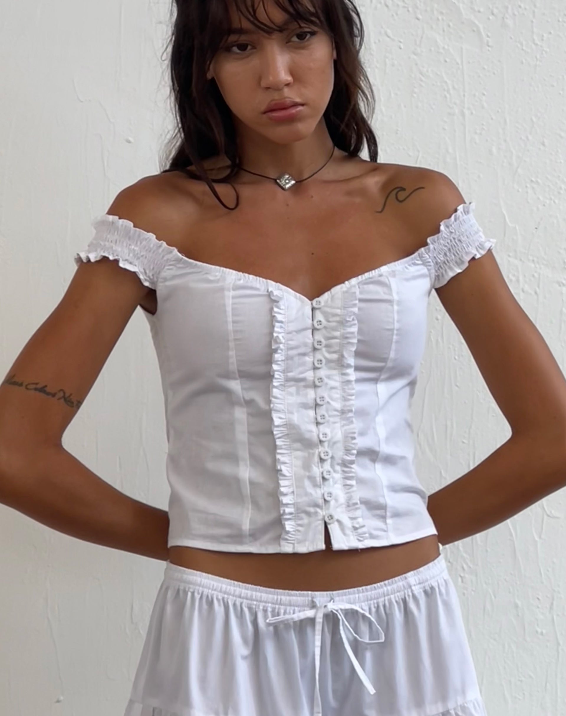 Imagen de Alderidge Bardot Corset Top Blanco